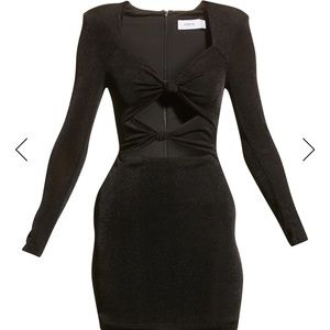 Long sleeve black mini dress